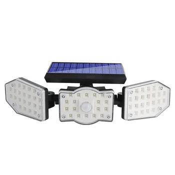 BORUiT LED Napelemes Lámpa Fali Lámpa, Állítható Fej Biztonsági LED-es Árvíz Fény, Mozgás Érzékelő Vízálló, Kültéri Lámpa Courty Kép